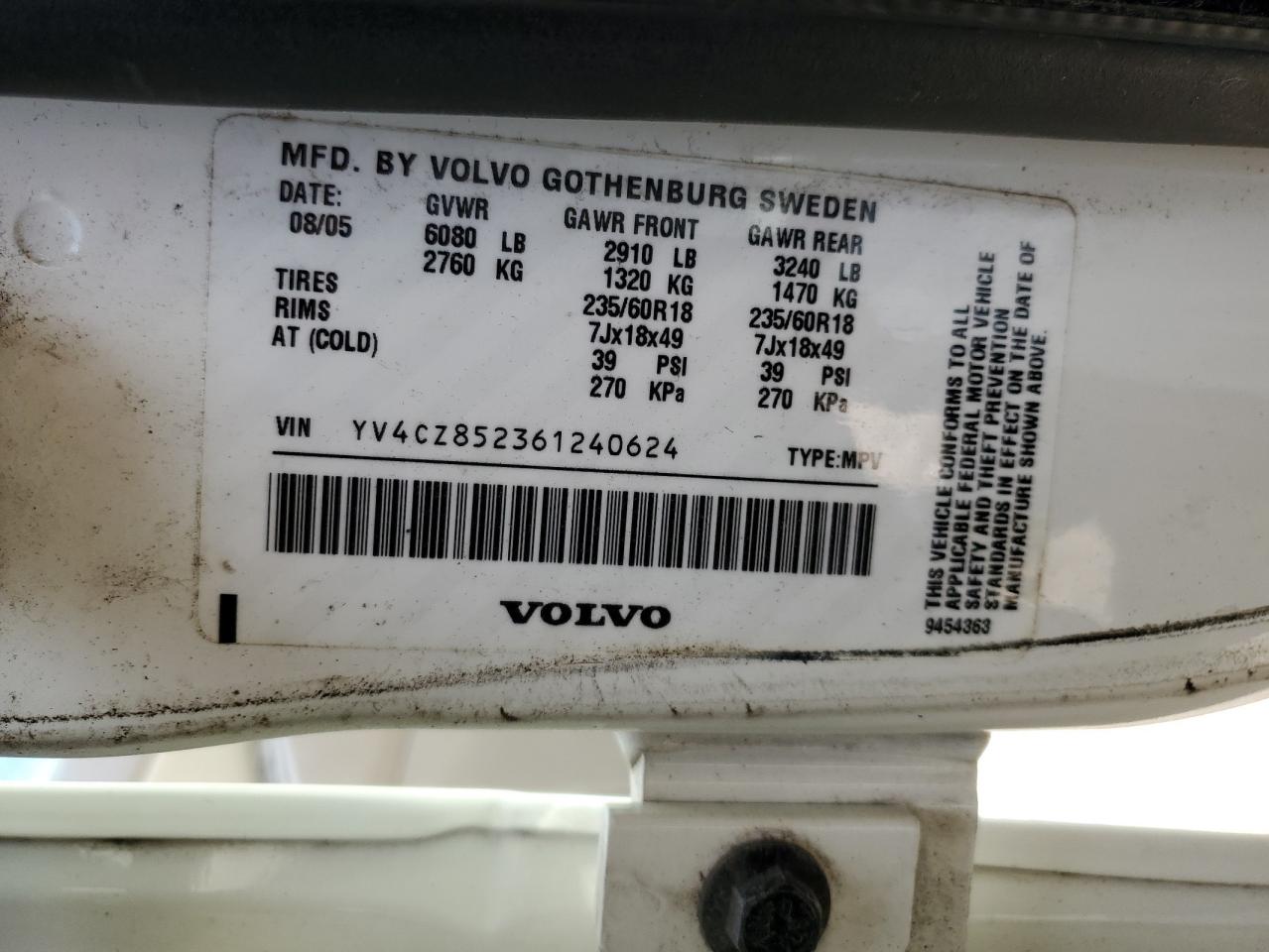 YV4CZ852361240624 2006 Volvo Xc90 V8