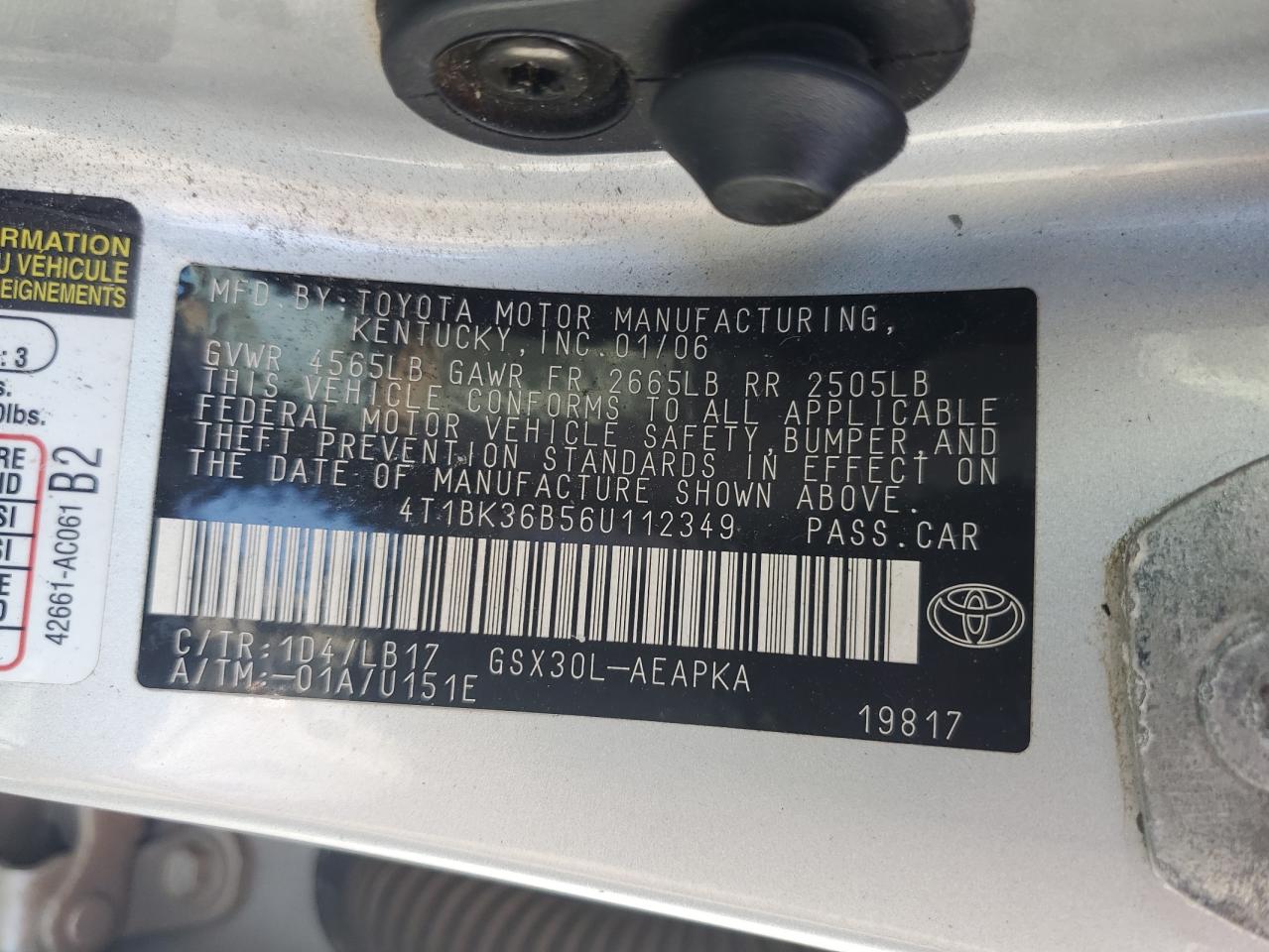 4T1BK36B56U112349 2006 Toyota Avalon Xl