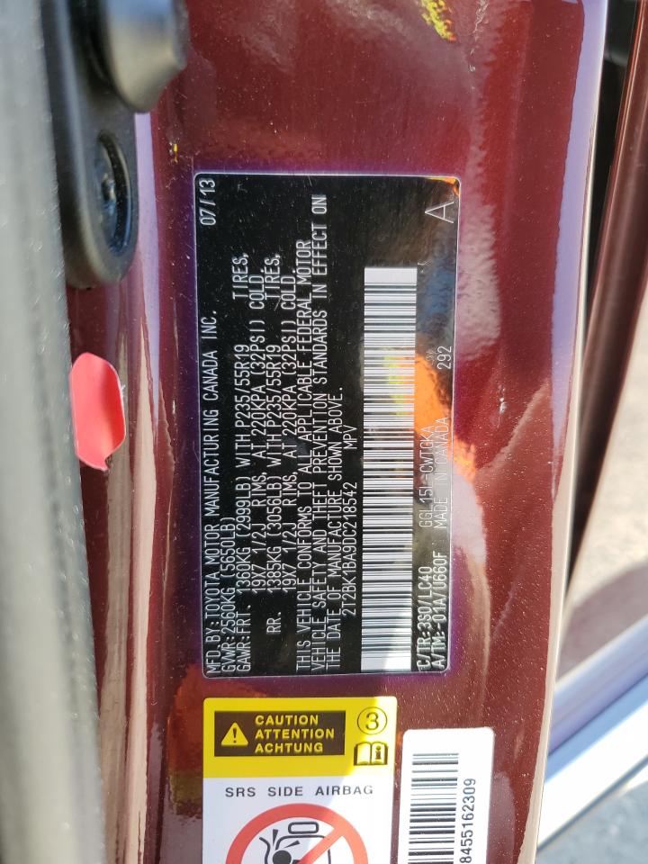 2T2BK1BA9DC218542 2013 Lexus Rx 350 Base