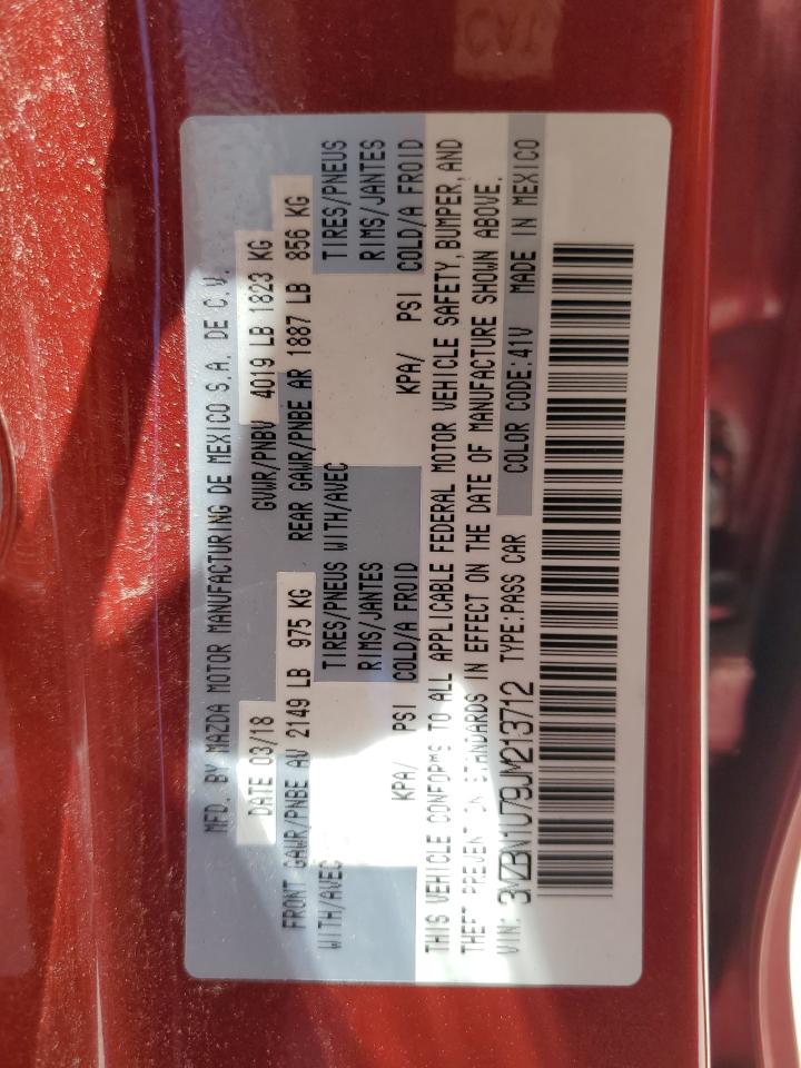 3MZBN1U79JM213712 2018 Mazda 3 Sport