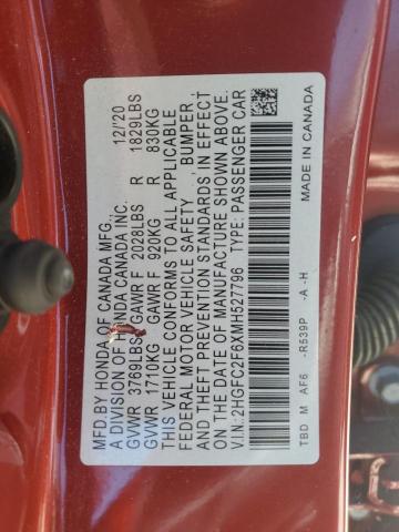 2021 HONDA CIVIC LX - 2HGFC2F6XMH527796