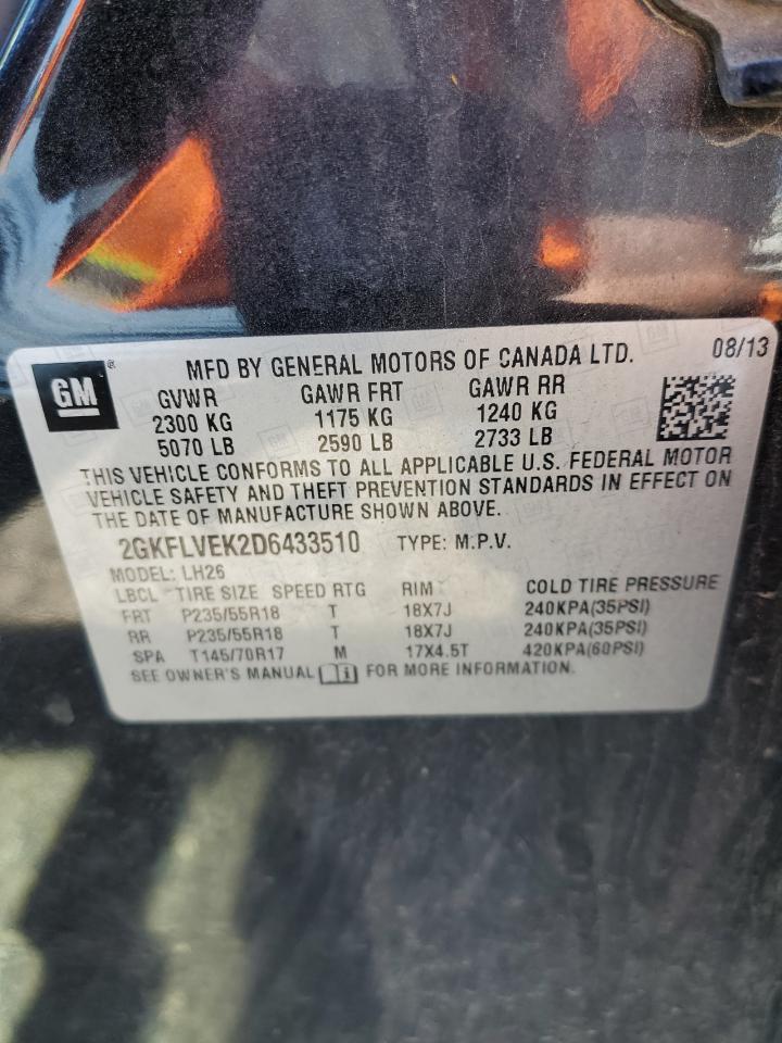 2GKFLVEK2D6433510 2013 GMC Terrain Slt