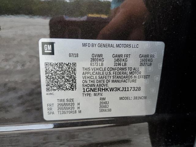 2019 Chevrolet Traverse Lt VIN: 1GNERHKW3KJ117328 Lot: 60136584