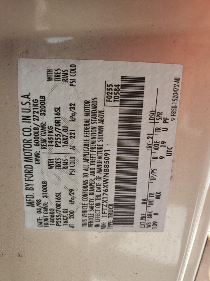 1FTZX176XWNB85091 1998 Ford F150