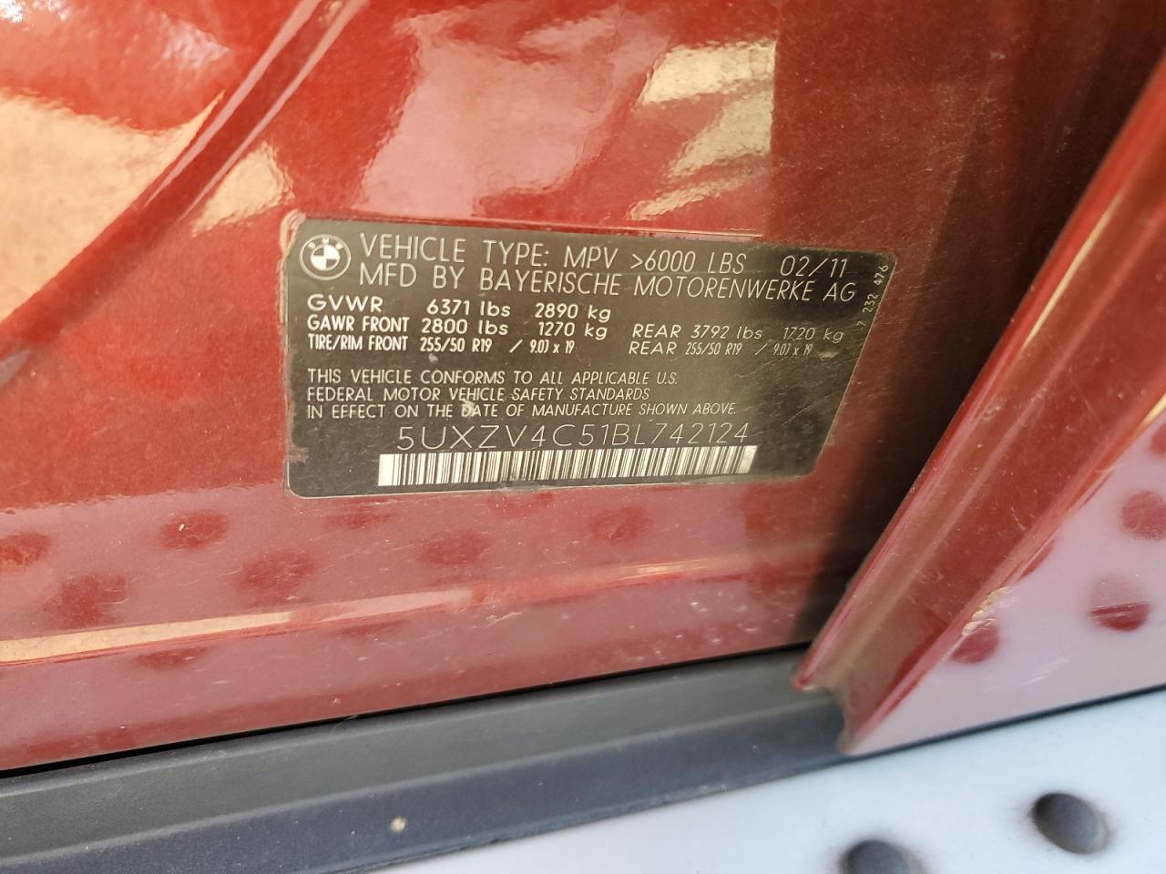 5UXZV4C51BL742124 2011 BMW X5 xDrive35I