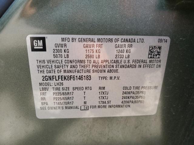 2015 Chevrolet Equinox Lt VIN: 2GNFLFEK8F6146183 Lot: 58511314