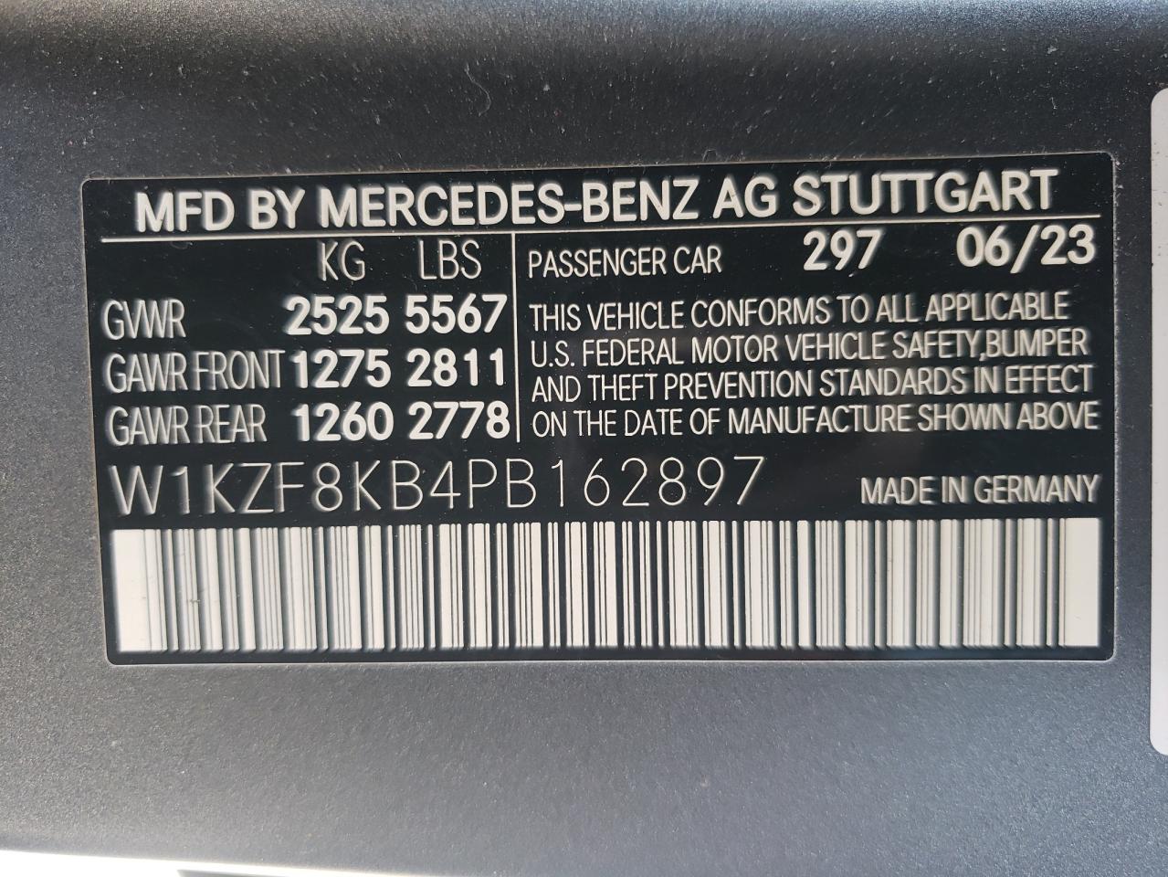 2023 Mercedes-Benz E 63 Amg-S 4Matic vin: W1KZF8KB4PB162897