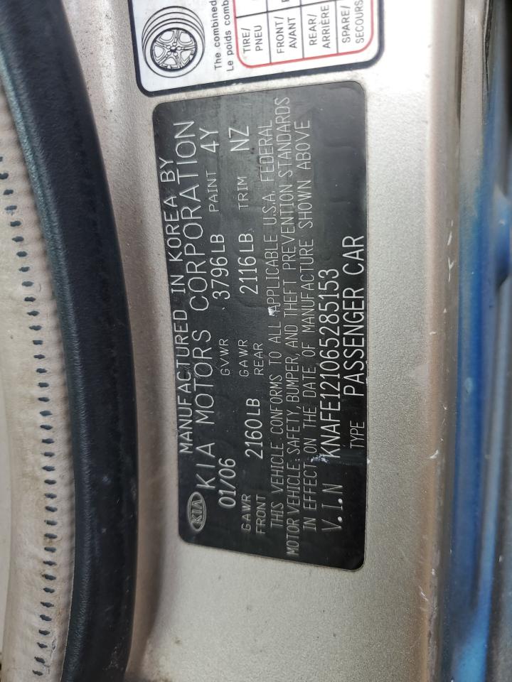 KNAFE121065285153 2006 Kia Spectra Lx