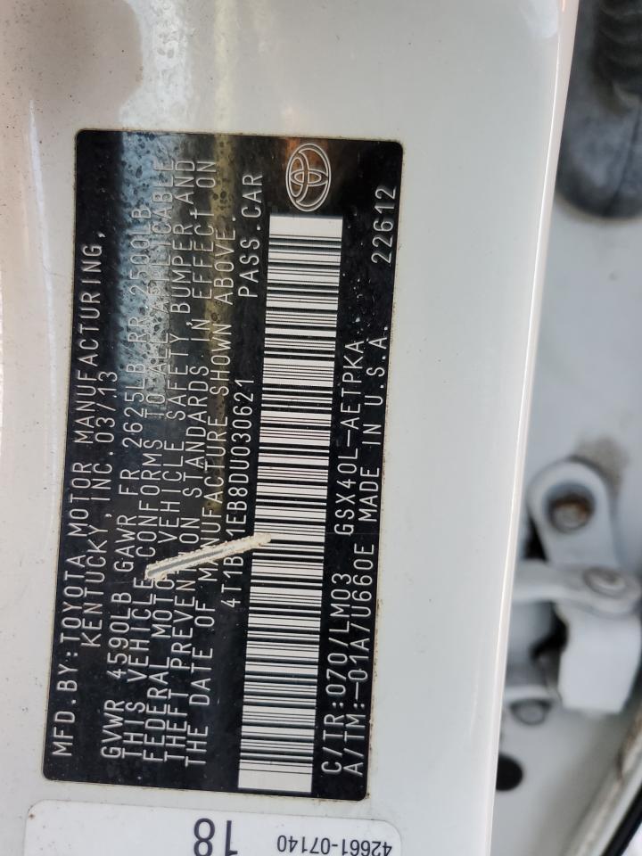 4T1BK1EB8DU030621 2013 Toyota Avalon Base