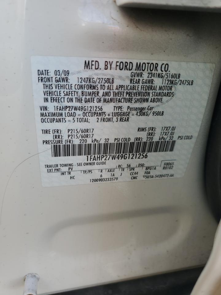 1FAHP27W49G121256 2009 Ford Taurus Sel