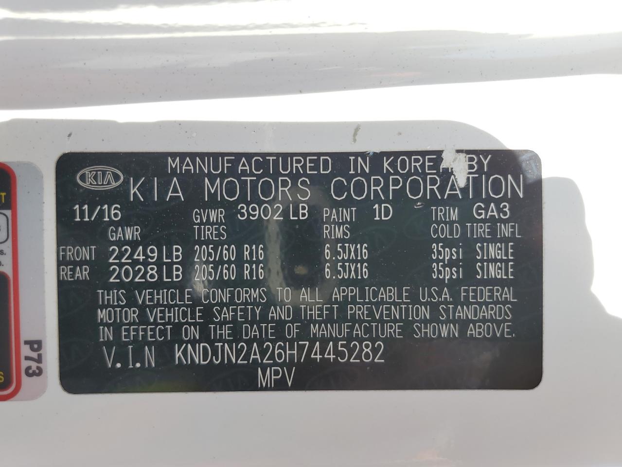 KNDJN2A26H7445282 2017 Kia Soul