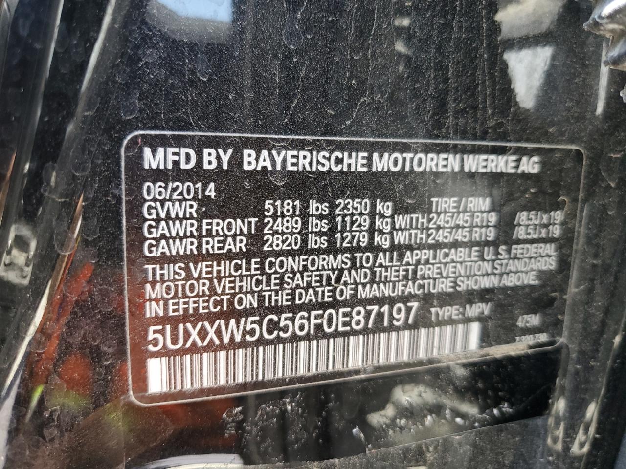 5UXXW5C56F0E87197 2015 BMW X4 xDrive35I