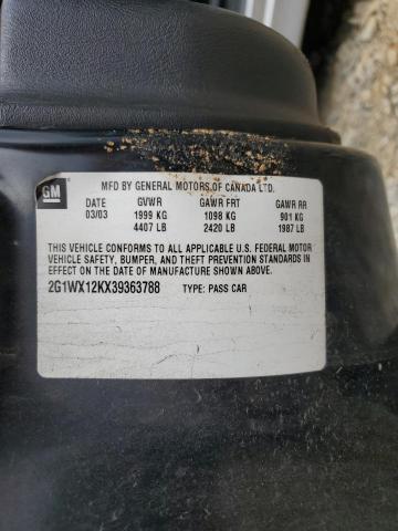 2003 Chevrolet Monte Carlo Ss VIN: 2G1WX12KX39363788 Lot: 57626324