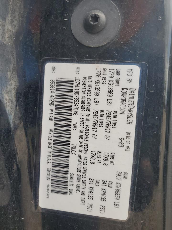 1D7HU18D73S348106 2003 Dodge Ram 1500 St