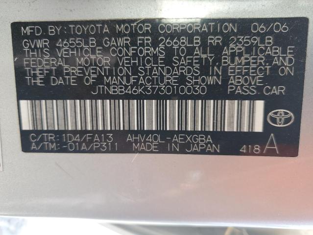 2007 Toyota Camry Hybrid VIN: JTNBB46K373010030 Lot: 59777914