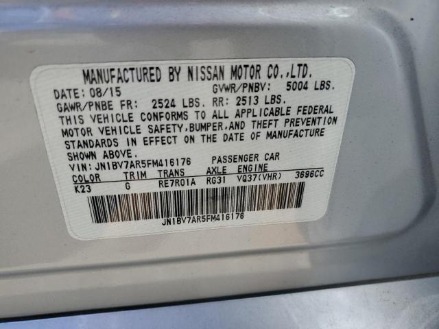 2015 Infiniti Q50 Base VIN: JN1BV7AR5FM416176 Lot: 58227714