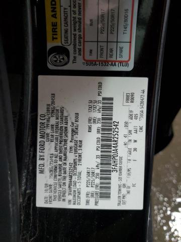 3FAHP0JA4AR252542 2010 Ford Fusion Sel
