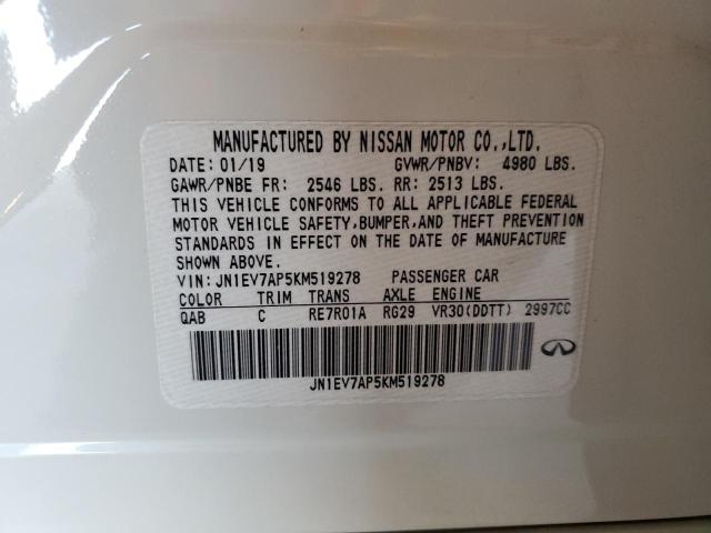 2019 Infiniti Q50 Luxe VIN: JN1EV7AP5KM519278 Lot: 58277924