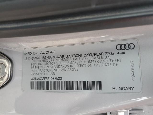 2015 Audi A3 Premium VIN: WAUACGFF3F1087523 Lot: 59556694