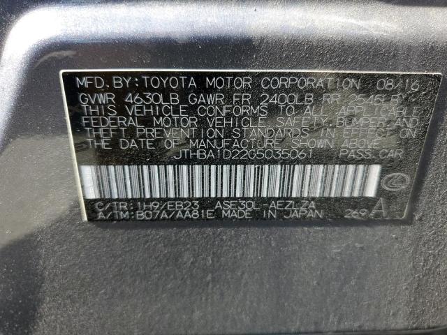 2016 Lexus Is 200T VIN: JTHBA1D22G5035061 Lot: 58526554