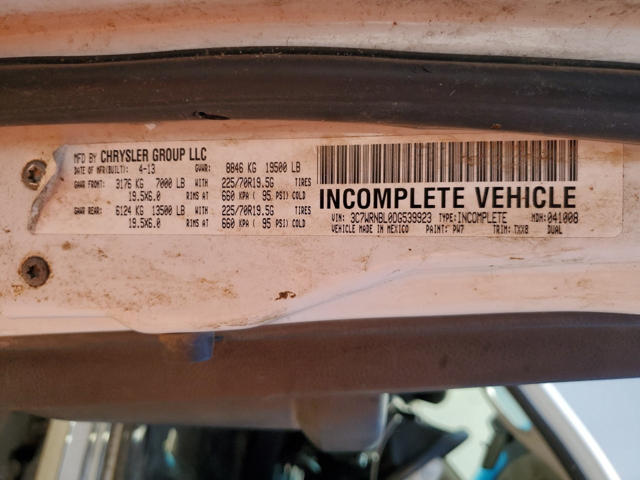 3C7WRNBL0DG539923 2013 Ram 5500