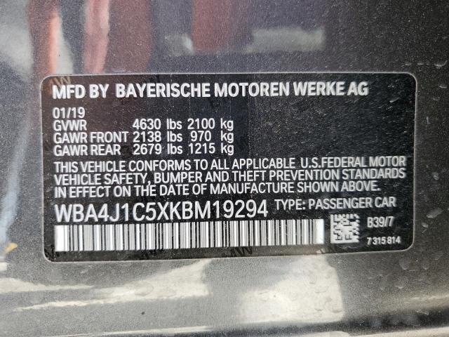 VIN WBA4J1C5XKBM19294 2019 BMW 4 Series, 430I Gran ... no.13