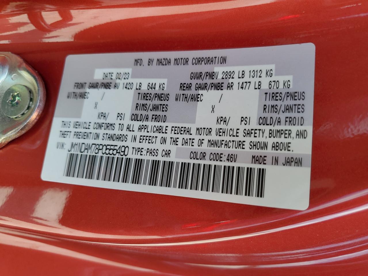 JM1NDAM78P0555490 2023 Mazda Mx-5 Miata Grand Touring