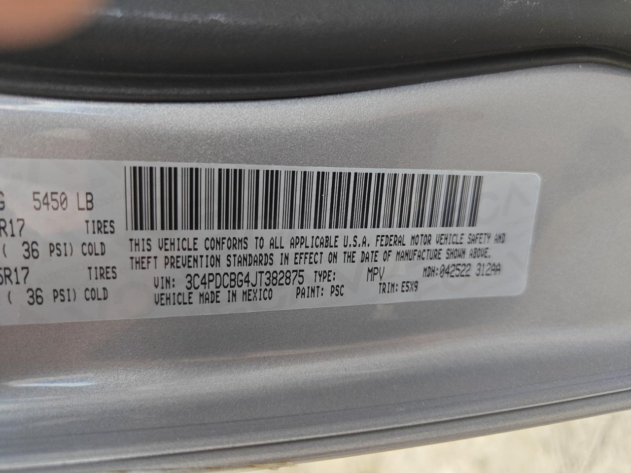 3C4PDCBG4JT382875 2018 Dodge Journey Sxt