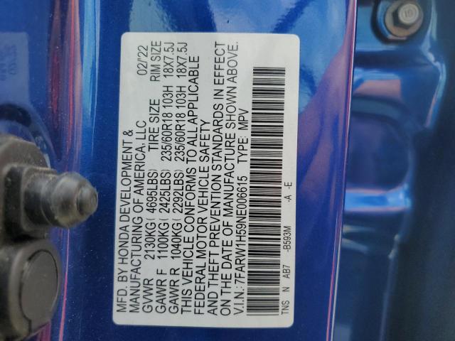 2022 HONDA CRV 7FARW1H59NE006615