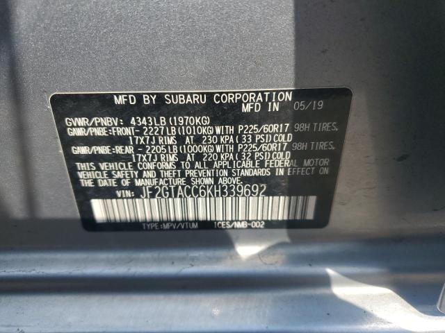 JF2GTACC6KH339692 2019 Subaru Crosstrek Premium