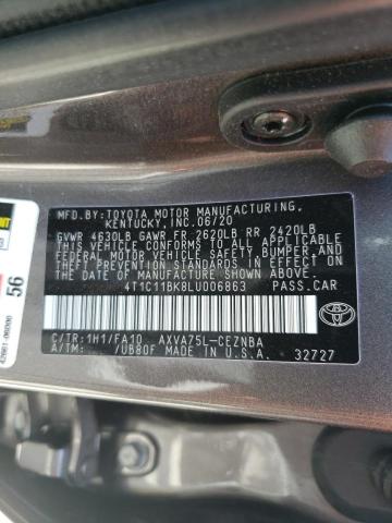 VIN 4T1C11BK8LU006863 2020 Toyota Camry, LE no.12