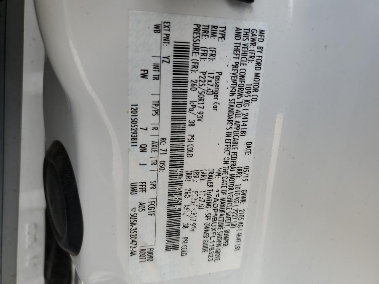 1FADP5BUXFL118323 2015 Ford C-Max Sel