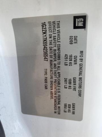 2009 Pontiac G6 Gt VIN: 1G2ZK17K694236547 Lot: 58876824