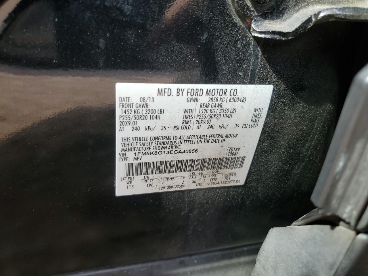 1FM5K8GT3EGA40856 2014 Ford Explorer Sport