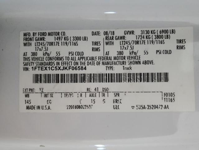 2018 Ford F150 Super Cab VIN: 1FTEX1C5XJKF06584 Lot: 59749844