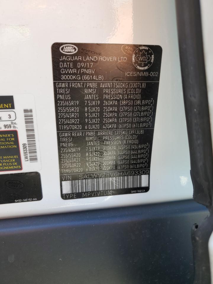 SALWV2FV6HA693309 2017 Land Rover Range Rover Sport Hse Dynamic