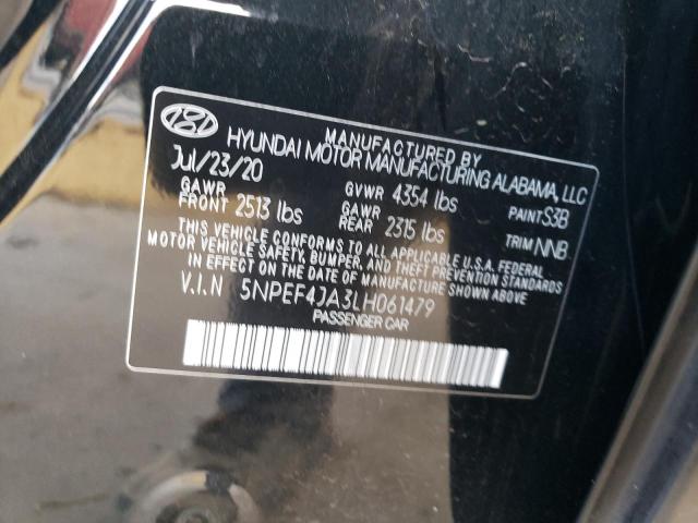 2020 Hyundai Sonata Sel VIN: 5NPEF4JA3LH061479 Lot: 60016774