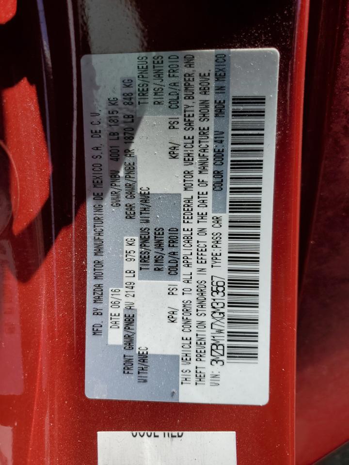 3MZBM1W7XGM313567 2016 Mazda 3 Touring