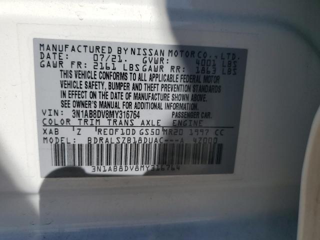 2021 Nissan Sentra Sr VIN: 3N1AB8DV8MY316764 Lot: 58361524