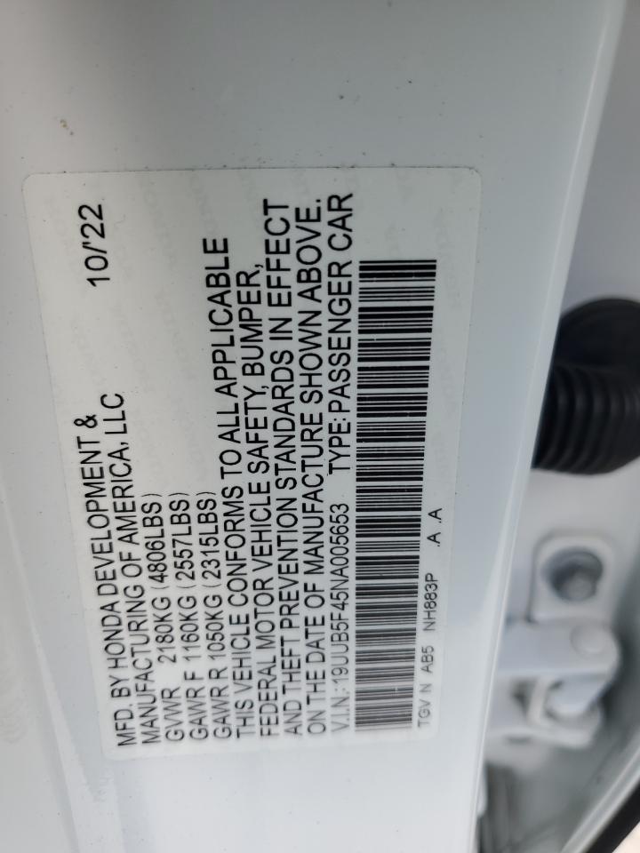 19UUB5F45NA005653 2022 Acura Tlx Technology