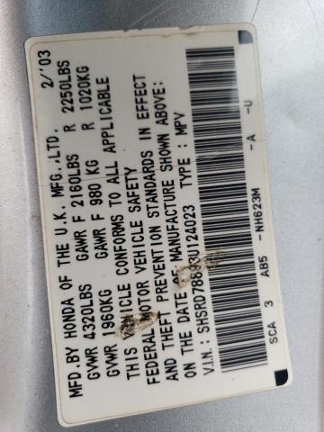 2003 Honda Cr-V Ex VIN: SHSRD78893U124023 Lot: 58509774