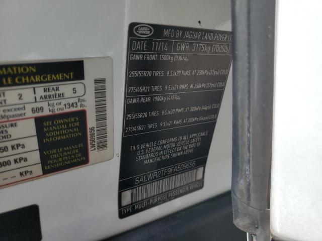 2015 Land Rover Range Rover Sport Sc VIN: SALWR2TF9FA509656 Lot: 60246134