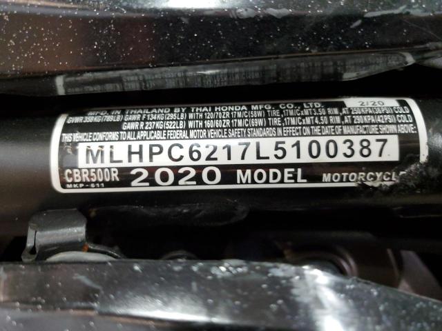 2020 HONDA CBR500 R - MLHPC6217L5100387