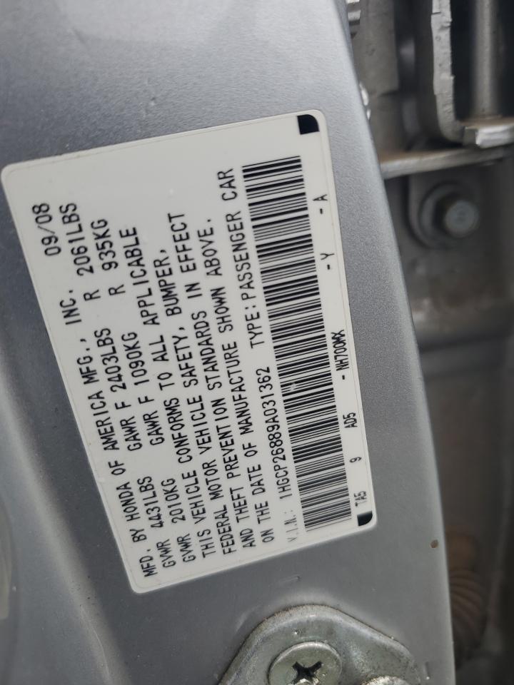 1HGCP26889A031362 2009 Honda Accord Exl