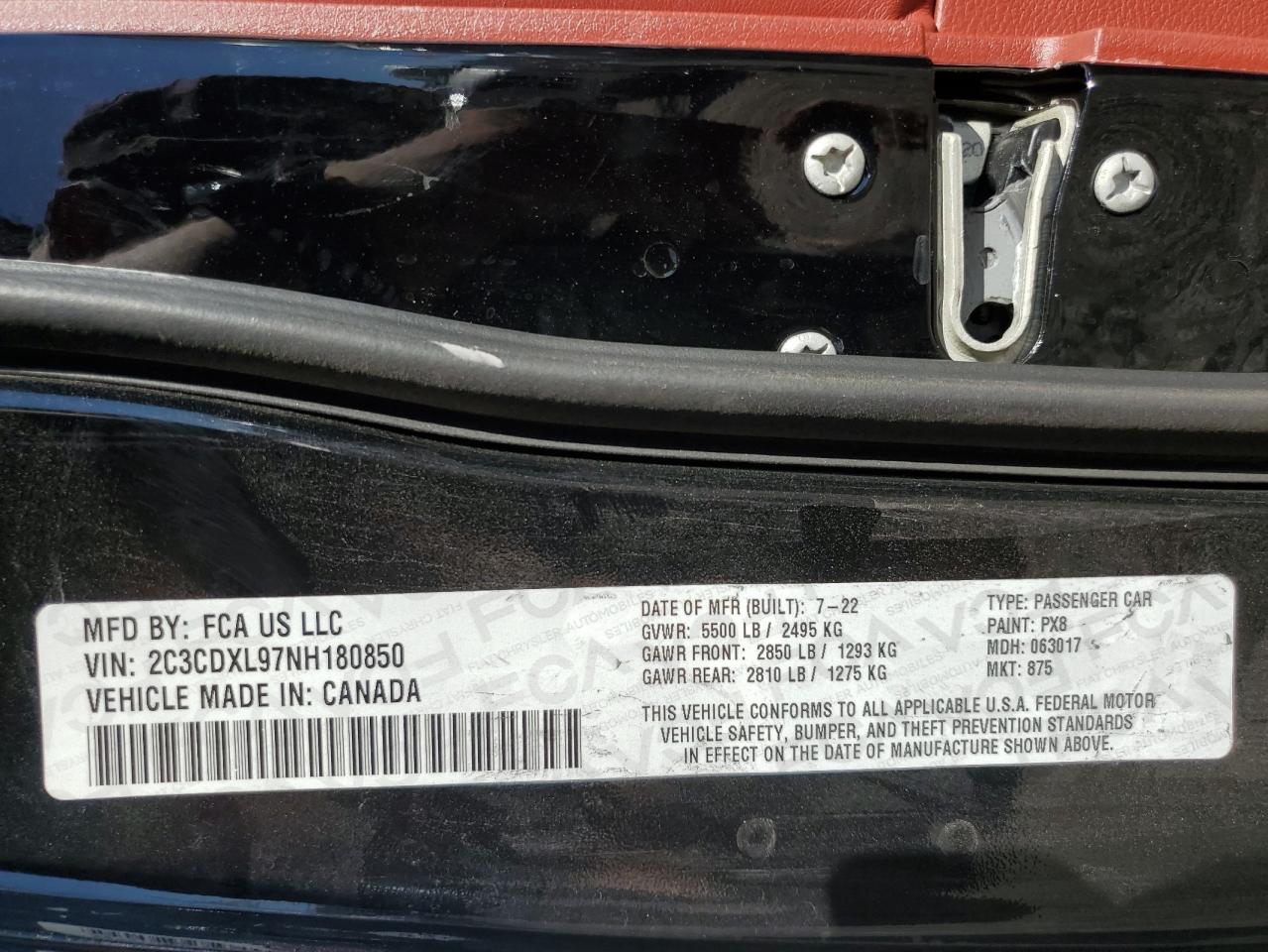 2C3CDXL97NH180850 2022 Dodge Charger Srt Hellcat