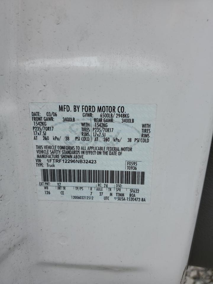 1FTRF12296NB32423 2006 Ford F150