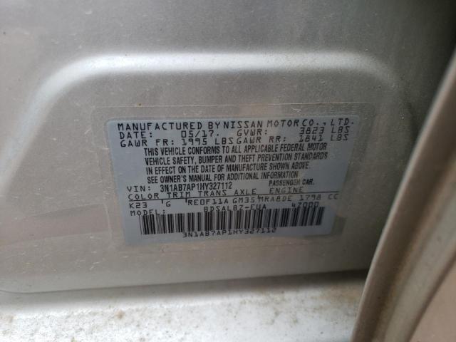 2017 Nissan Sentra S VIN: 3N1AB7AP1HY327112 Lot: 58015874