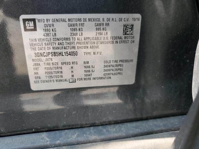 2017 Chevrolet Trax 1Lt VIN: 3GNCJPSB5HL154050 Lot: 58222484