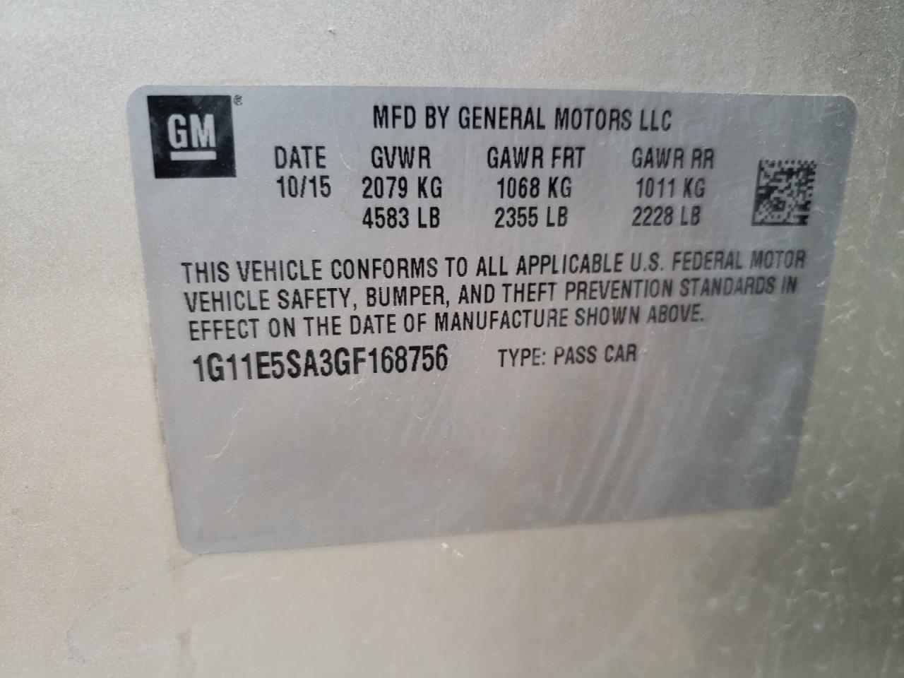 1G11E5SA3GF168756 2016 Chevrolet Malibu Limited Ltz