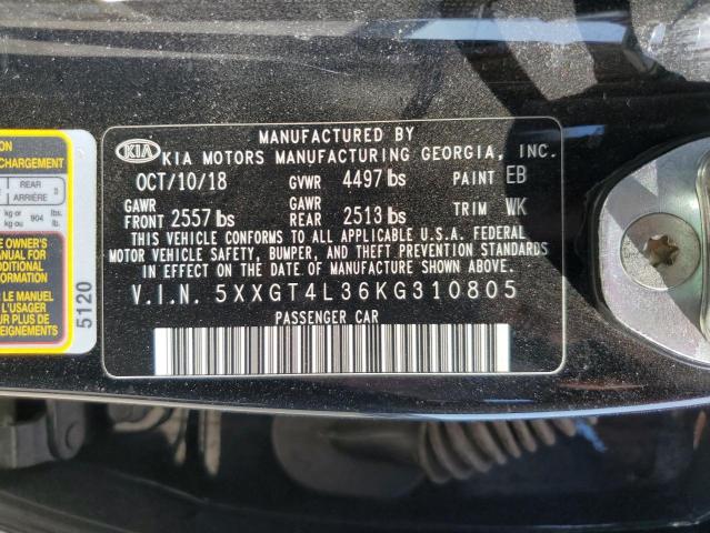 2019 Kia Optima Lx VIN: 5XXGT4L36KG310805 Lot: 58699584